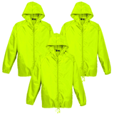 Darrahopens Men's Fashion > Coats & Jackets 3pc Set Adult Spray Jacket Outdoor Rain Hi Vis Poncho Waterproof - Fluoro Lime