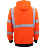 Darrahopens Men's Fashion > Coats & Jackets HI VIS Hooded Safety Jumper Hoodie Sweatshirt Tradie Workwear Fleece Jacket Coat, Fluro Orange, 2XL