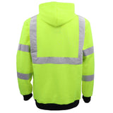 Darrahopens Men's Fashion > Coats & Jackets HI VIS Hooded Safety Jumper Hoodie Sweatshirt Tradie Workwear Fleece Jacket Coat, Fluro Orange, 2XL