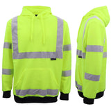 Darrahopens Men's Fashion > Coats & Jackets HI VIS Hooded Safety Jumper Hoodie Sweatshirt Tradie Workwear Fleece Jacket Coat, Fluro Orange, 2XL