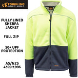 Darrahopens Men's Fashion > Coats & Jackets HI VIS Polar Fleece Sherpa Jacket Full Zip Thick Lined  Winter Safety Jumper - Yellow - 3XL