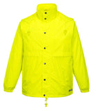 Darrahopens Men's Fashion > Coats & Jackets HUSKI STRATUS RAIN JACKET Waterproof Workwear Concealed Hood Windproof Packable - Yellow Fluro - 5XL