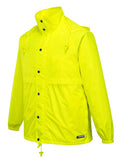 Darrahopens Men's Fashion > Coats & Jackets HUSKI STRATUS RAIN JACKET Waterproof Workwear Concealed Hood Windproof Packable - Yellow Fluro - 5XL