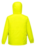 Darrahopens Men's Fashion > Coats & Jackets HUSKI STRATUS RAIN JACKET Waterproof Workwear Concealed Hood Windproof Packable - Yellow Fluro - 5XL