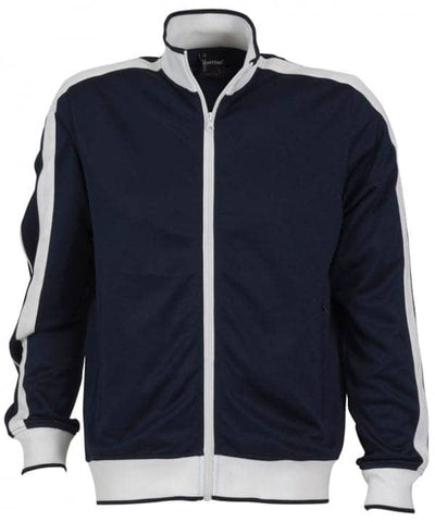 Darrahopens Men's Fashion > Coats & Jackets Identitee Mens Varsity Track Top Jacket Tracksuit Warm Winter Jumper Long Sleeve - Navy/White - 3XL