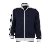 Darrahopens Men's Fashion > Coats & Jackets Identitee Mens Varsity Track Top Jacket Tracksuit Warm Winter Jumper Long Sleeve - Navy/White - 3XL