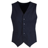 Darrahopens Men's Fashion > Coats & Jackets Mens Peaked Vest Waistcoat w/ Knitted Back Suit Formal Wedding Dress Up - Navy - 102