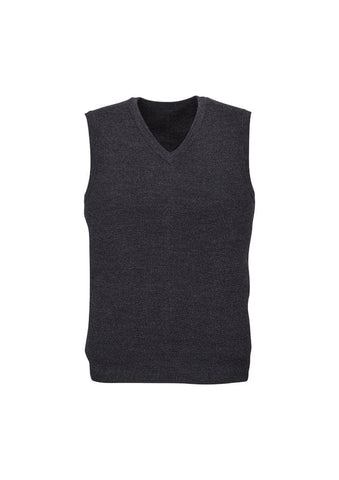 Darrahopens Men's Fashion > Coats & Jackets Mens Wool Blend V Neck Vest Sleeveless Double Knit  - Charcoal - X-Small