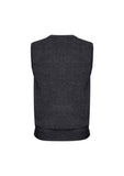 Darrahopens Men's Fashion > Coats & Jackets Mens Wool Blend V Neck Vest Sleeveless Double Knit  - Charcoal - X-Small