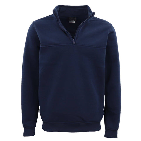 Darrahopens Men's Fashion > Coats & Jackets New Men's Unisex Adult Half-Zip Fleece Jumper Pullover Stand Collar Jacket Shirt, Navy, 2XL