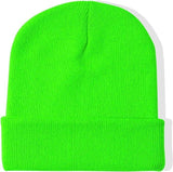 Darrahopens Men's Fashion > Hats & Caps PLAIN BEANIE Unisex Mens Womens Winter Warm Hat Ski Cap Knit One Size - Fluro Green