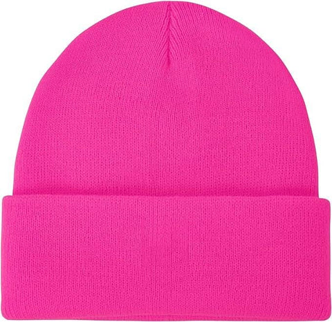 Darrahopens Men's Fashion > Hats & Caps PLAIN BEANIE Unisex Mens Womens Winter Warm Hat Ski Cap Knit One Size - Fluro Pink