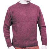 Darrahopens Men's Fashion > Knitwear & Sweaters 100% SHETLAND WOOL CREW Round Neck Knit JUMPER Pullover Mens Sweater Knitted - Burgundy (97) - 3XL