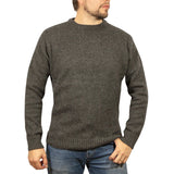 Darrahopens Men's Fashion > Knitwear & Sweaters 100% SHETLAND WOOL CREW Round Neck Knit JUMPER Pullover Mens Sweater Knitted - Charcoal (29) - L