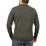 Darrahopens Men's Fashion > Knitwear & Sweaters 100% SHETLAND WOOL CREW Round Neck Knit JUMPER Pullover Mens Sweater Knitted - Charcoal (29) - L