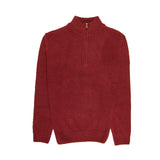 Darrahopens Men's Fashion > Knitwear & Sweaters 100% SHETLAND WOOL Half Zip Up Knit JUMPER Pullover Mens Sweater Knitted - Burgundy (97) - XL