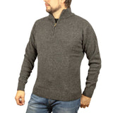 Darrahopens Men's Fashion > Knitwear & Sweaters 100% SHETLAND WOOL Half Zip Up Knit JUMPER Pullover Mens Sweater Knitted - Charcoal (29) - 5XL