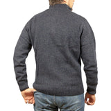 Darrahopens Men's Fashion > Knitwear & Sweaters 100% SHETLAND WOOL Half Zip Up Knit JUMPER Pullover Mens Sweater Knitted - Denim Blue (45) - 3XL