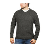 Darrahopens Men's Fashion > Knitwear & Sweaters 100% Shetland Wool V Neck Knit Jumper Pullover Mens Sweater Knitted - Charcoal (29) - 5XL