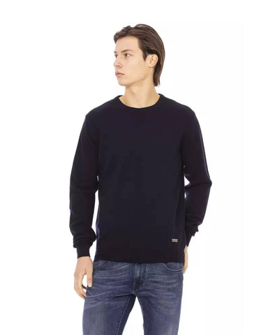 Darrahopens Men's Fashion > Knitwear & Sweaters Baldinini Crewneck Sweater with Metal Monogram S Men