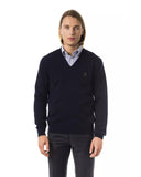 Darrahopens Men's Fashion > Knitwear & Sweaters Embroidered V-neck Sweater in Extrafine Merino Wool S Men