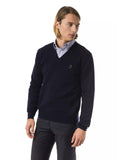 Darrahopens Men's Fashion > Knitwear & Sweaters Embroidered V-neck Sweater in Extrafine Merino Wool S Men