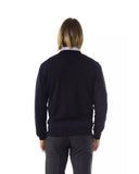 Darrahopens Men's Fashion > Knitwear & Sweaters Embroidered V-neck Sweater in Extrafine Merino Wool S Men