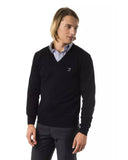 Darrahopens Men's Fashion > Knitwear & Sweaters Embroidered V-neck Sweater in Extrafine Wool Merinos 2XL Men