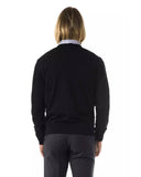 Darrahopens Men's Fashion > Knitwear & Sweaters Embroidered V-neck Sweater in Extrafine Wool Merinos 2XL Men