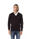 Darrahopens Men's Fashion > Knitwear & Sweaters Embroidered V-neck Sweater in Extrafine Wool Merinos 2XL Men