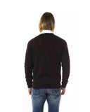 Darrahopens Men's Fashion > Knitwear & Sweaters Embroidered V-neck Sweater in Extrafine Wool Merinos 2XL Men