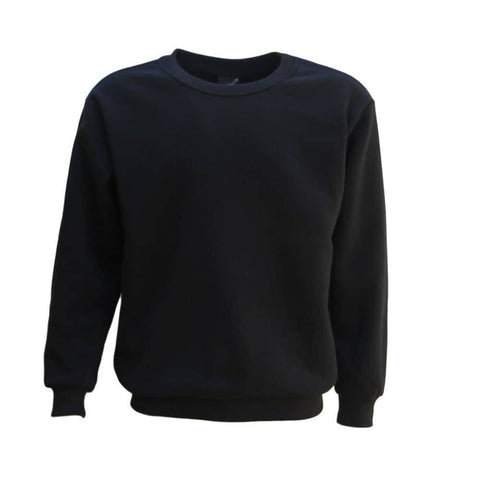 Darrahopens Men's Fashion > Knitwear & Sweaters New Adult Unisex Plain Pullover Fleece Jumper Mens Long Sleeve Crew Neck Sweater, Black, 3XL