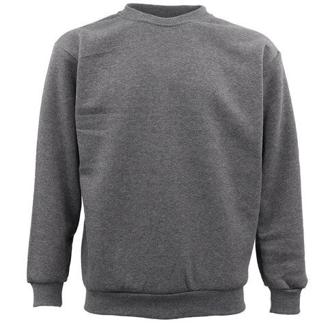 Darrahopens Men's Fashion > Knitwear & Sweaters New Adult Unisex Plain Pullover Fleece Jumper Mens Long Sleeve Crew Neck Sweater, Grey, 2XL