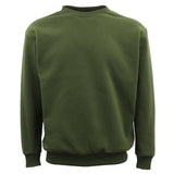 Darrahopens Men's Fashion > Knitwear & Sweaters New Adult Unisex Plain Pullover Fleece Jumper Mens Long Sleeve Crew Neck Sweater, Olive, 3XL