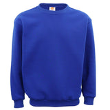 Darrahopens Men's Fashion > Knitwear & Sweaters New Adult Unisex Plain Pullover Fleece Jumper Mens Long Sleeve Crew Neck Sweater, Royal Blue, 2XL