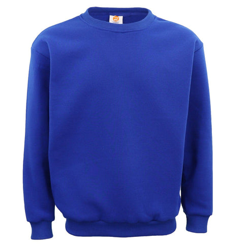 Darrahopens Men's Fashion > Knitwear & Sweaters New Adult Unisex Plain Pullover Fleece Jumper Mens Long Sleeve Crew Neck Sweater, Royal Blue, 2XL