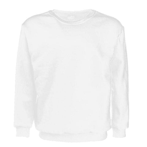 Darrahopens Men's Fashion > Knitwear & Sweaters New Adult Unisex Plain Pullover Fleece Jumper Mens Long Sleeve Crew Neck Sweater, White, 2XL