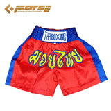 Darrahopens Men's Fashion > Shorts Adults Boxing Pants Satin Red Bluestrip M