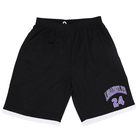 Darrahopens Men's Fashion > Shorts Men's Basketball Sports Shorts Gym Jogging Swim Board Boxing Sweat Casual Pants, Black - Los Angeles 24, S