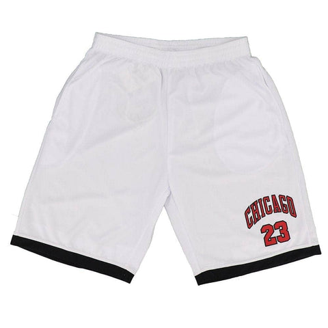 Darrahopens Men's Fashion > Shorts Men's Basketball Sports Shorts Gym Jogging Swim Board Boxing Sweat Casual Pants, White - Chicago 23, 2XL