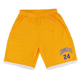 Darrahopens Men's Fashion > Shorts Men's Basketball Sports Shorts Gym Jogging Swim Board Boxing Sweat Casual Pants, Yellow - Los Angeles 24, 2XL