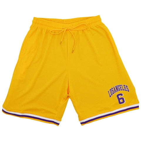 Darrahopens Men's Fashion > Shorts Men's Basketball Sports Shorts Gym Jogging Swim Board Boxing Sweat Casual Pants, Yellow - Los Angeles 6, 2XL