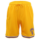 Darrahopens Men's Fashion > Shorts Men's Basketball Sports Shorts Gym Jogging Swim Board Boxing Sweat Casual Pants, Yellow - Los Angeles 6, 2XL