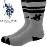 Darrahopens Men's Fashion > Socks U.S. Polo Assn. Livergy Mens Crew Socks - White/Navy - 1 Pack of 3 Pairs - EU 39-42