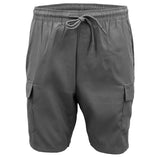 Darrahopens Men's Fashion > Sweats & Trackpants Men's Cargo Shorts 4 Pockets Cascual Work Trousers Active Pants Elastic Waist, Black, L