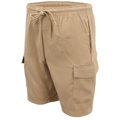 Darrahopens Men's Fashion > Sweats & Trackpants Men's Cargo Shorts 4 Pockets Cascual Work Trousers Active Pants Elastic Waist, Khaki, 2XL