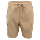 Darrahopens Men's Fashion > Sweats & Trackpants Men's Cargo Shorts 4 Pockets Cascual Work Trousers Active Pants Elastic Waist, Khaki, 2XL