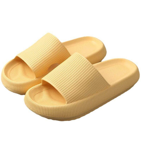 Darrahopens Men's Fashion > Thongs & Sandals Pillow Slides Sandals Non-Slip Ultra Soft Slippers Cloud Shower EVA Home Shoes, Yellow, 36/37