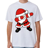 Darrahopens Men's Fashion > Tops & T-shirts 100% Cotton Christmas T-shirt Adult Unisex Tee Tops Funny Santa Party Custume, Dancing Santa (White), M