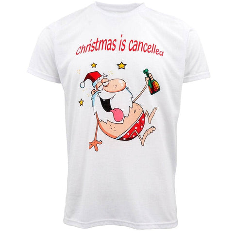 Darrahopens Men's Fashion > Tops & T-shirts New Funny Adult Xmas Christmas T Shirt Tee Mens Womens 100% Cotton Jolly Ugly, Christmas Is Cancelled, L